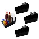 Kit Porta Guardanapo Para Lanchonete 4pçs Com Compartimento