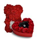 Kit Porta Joias Com Colar E Urso De Rosas Presente Vermelho