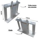Kit Porta Madeira 0,60x2,10m Primer + Trilho Correr 1,20m Escovado + Brinde - 319900126 + KTL-120E