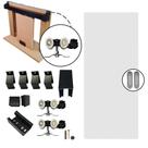 Kit Porta Madeira 0,60x2,10m Primer + Trilho Correr 1,20m Preto + Brinde - 319900126 + KT-713P.12