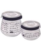 Kit porta mantimentos 700ml e 1,1 litros preto Flip Plasutil