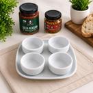 Kit Porta Molho em Porcelana com Molhos Kit Porta Molho em Porcelana com Molhos