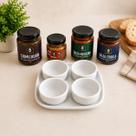 Kit Porta Molho em Porcelana com Molhos
