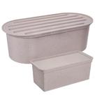 Kit porta pão com migalheira e porta torradas/biscoitos Tear Plasutil