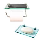 kit porta papel base + saboneteira reta kit porta papel base + saboneteira reta