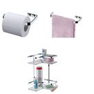 Kit Porta Papel Higiênico + Toalheiro 22 cm + Porta Shampoo Cantoneira