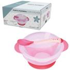 Kit Porta Papinha Infantil Tigela Ventosa Tampa e Colher