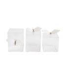 Kit Porta Pincel, Porta Cotonete e Porta Algodão Borboleta Branca