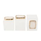 Kit Porta Pincel, Porta Cotonete e Porta Algodão Quartzo Branco