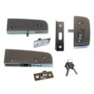 Kit porta pivotante para vidro temperado blindex (Sistema tradicional opção mola) - Cromado