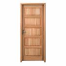 Kit Porta Pronta Maciça de Eucalipto 214CMX87X14CM PP01 Abertura Direita Cruzeiro Portas Marrom