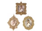 Kit Porta Retrato Gliter Dourado Para Árvore Natal 10cm 3 Peças - Magizi
