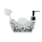 Kit porta sabonete líquido porcelana com escova e esponja Kit porta sabonete líquido porcelana com escova e esponja