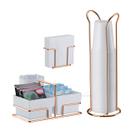 Kit Porta Sachês Café Chá Açúcar + Suporte Porta Copos Descartáveis Guardanapo Rose Gold - Future