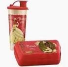 Kit Porta Sanduiche Retangular Princesa com Copo Tiana Tupperware Kit Porta Sanduiche Retangular Princesa com Copo Tiana Tupperware