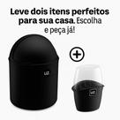 Kit Porta Talher Com 4 Divisórias + Lixeira De Pia 4L Tampa Capacete Cozinha Limpeza UZ Preto
