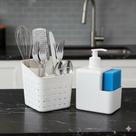 Kit Porta Talheres Dasplast 4 Divisões + Porta Detergente