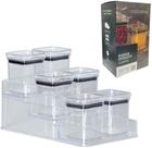 Kit Porta Tempeiros Para Cozinha 7 Peças Lumini Transparente Kit Porta Tempeiros Para Cozinha 7 Peças Lumini Transparente