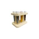 Kit Porta-Temperos 6 Tubetes Pinus MDF
