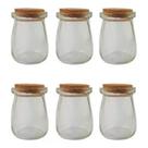 Kit porta temperos com 6 Potes Vidro e Tampa Rolha Cortiça 100ml