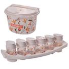 Kit porta temperos com suporte e saleiro marmorizado Plasutil Kit porta temperos com suporte e saleiro marmorizado Plasutil
