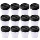 Kit porta temperos/condimentos rosca 65ml preto 12 peças Plasutil ref. 13907