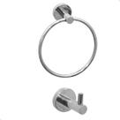Kit Porta Toalha Inox Cromado Toalheiro Argola E Cabide Gancho Simples Suporte Parede Banheiro Jogo Acessórios