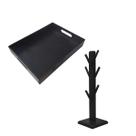 Kit Porta Xícaras Bandeja Café 6 Pinos Grande Madeira MDF Kit Porta Xícaras Bandeja Café 6 Pinos Grande Madeira MDF