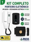 Kit Porteiro Eletrônico Intelbras IPR 8010 Fechadura Elétrica FX 500 Residencial Completo