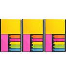 Kit Post-it Colorido 7 Peças Bloco Colante + Marcadores Setas Estudos e Organização