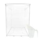 Kit Pote Acrílico Retangular Basculante 36L + Concha 600ml