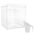 Kit Pote Cereais Quadrado com Tampa 7,4lts + Concha 600ml