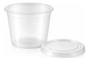 Kit Pote com Tampa 350ml 24 Unidades Danubio Microondas e Freezer BPA Free para Marmita Delivery