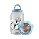 Kit Pote de Ração Grande com Comedouro Azul para Pets Kit Pote de Ração Grande com Comedouro Azul para Pets