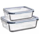 Kit Pote de Vidro Refratário Com Tampa 370ml e 640ml - Mor