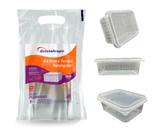Kit Pote e Tampa Retangular PP 750ML C/25UN - CRISTALCOPO