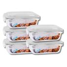 Kit Pote Hemertico Vidro Frezzer Micro-ondas Organizador 370ml Jogo 5 Un