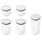 Kit Pote Hermético Block Branco 5 Peças - Ou
