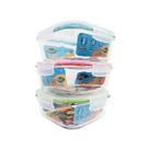 Kit Pote Hermético De Vidro Com Tampa Fitness Para Marmita