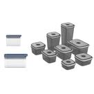 Kit Pote Hermético Organizador Empilhável Modular 0,6L + Pote Hermético Organizador Empilhável Modular 0,85L + Potes Herméticos Plástico 8 Unidades Kit Pote Hermético Organizador Empilhável Modular 0,6L + Pote Hermético Organizador Empilhável Modular 0,85L + Potes Herméticos Plástico 8 Unidades