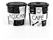 Kit Pote Hermetico Plastico 2l Café E Açucar Cozinha