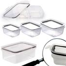 Kit pote hermético porta frios, 1x360ml, 1x550ml, 1x910ml e 1x2,6L Trava Mais preto Plasutil