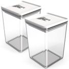 Kit Pote Mantimento Hermético 2 Peças de 1,5L Organizador Multiuso Cozinha Tampa com Trava Quadrado Kit Pote Mantimento Hermético 2 Peças de 1,5L Organizador Multiuso Cozinha Tampa com Trava Quadrado