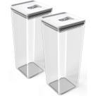 Kit Pote Mantimento Hermético 2 Peças de 2,5L Organizador Multiuso Cozinha Tampa com Trava Forte