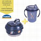 Kit pote papinha com amassador e copo de treinamento com alça Plasútil - Kit pote papinha com amassador e copo de treinamento com alça Plasútil -