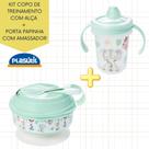 Kit pote papinha com amassador e copo de treinamento com alça Plasútil - Kit pote papinha com amassador e copo de treinamento com alça Plasútil -