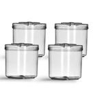 Kit pote pequeno acrílico redondo 1,5 litros