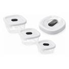 Kit Pote Plástico Encaixáveis Transparente Com Tampa Válvula -