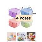 KIT Potes Alimentos Papinha Bebê Tampa Herméticos Frutas Lanche Lancheira Escola