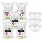 Kit Potes Bowl Descartáveis 750ml 100un Freezer Microondas GourMax Reutilizável Resistente Alimentos Marmita Prática